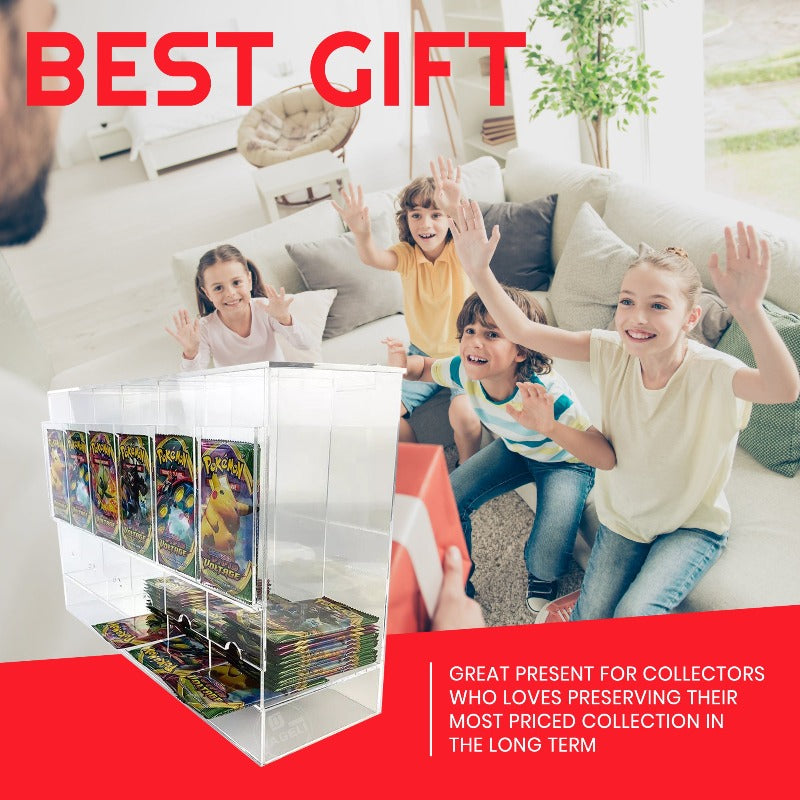 Pokémon Booster Pack 6-Slot EVORETRO Acrylic Display Dispenser - 4 Packs