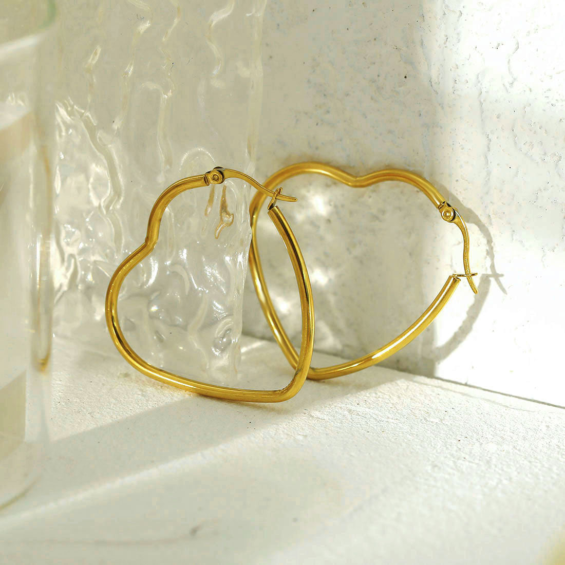 TUMBLE: Heart Shaped Hoop Earrings