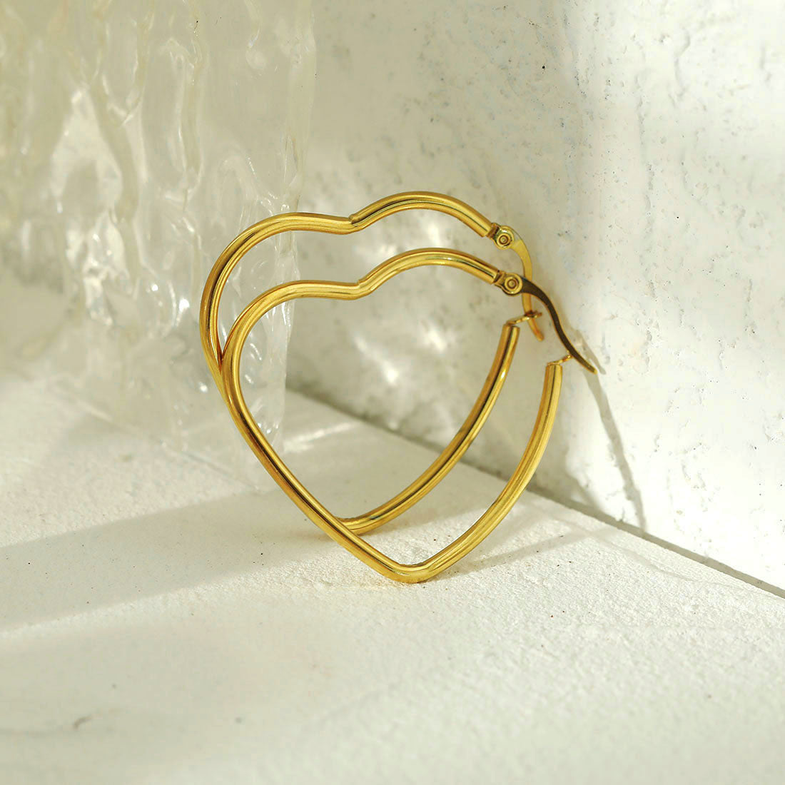 TUMBLE: Heart Shaped Hoop Earrings