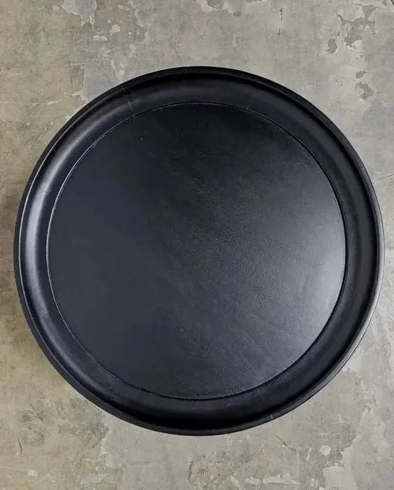 Table à Café ronde en bois de manguier fini noir