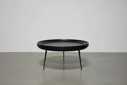 Table à Café ronde en bois de manguier fini noir