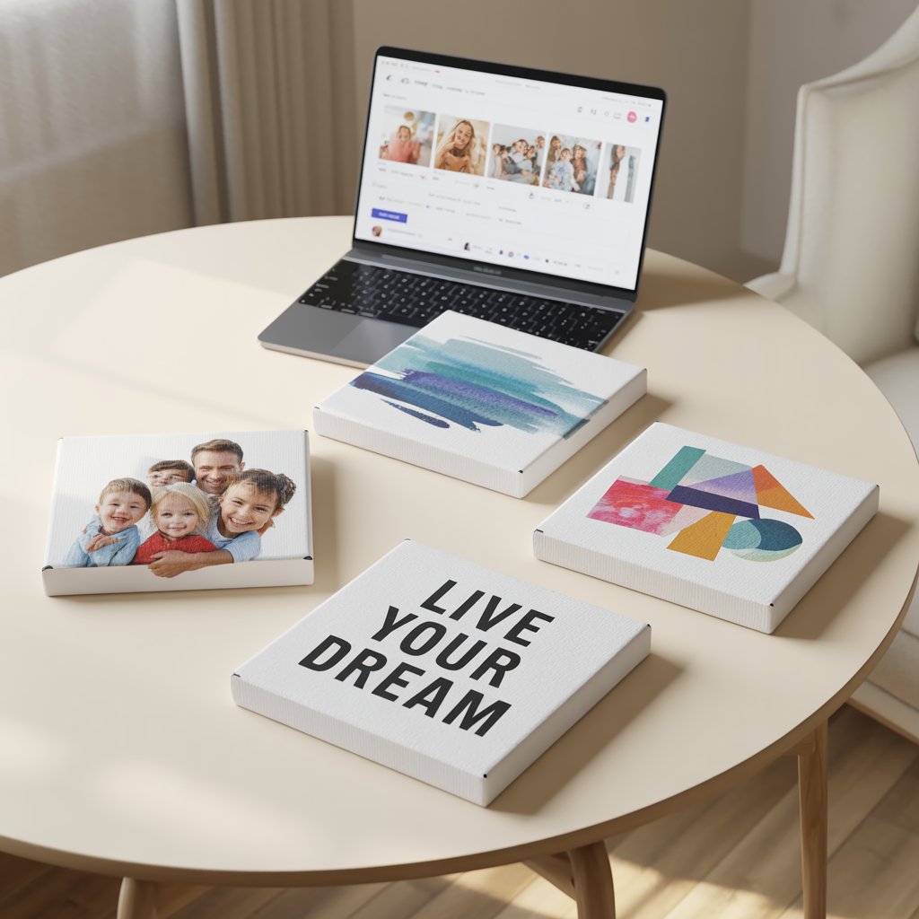 Set of 4 custom canvases 8" x 8"