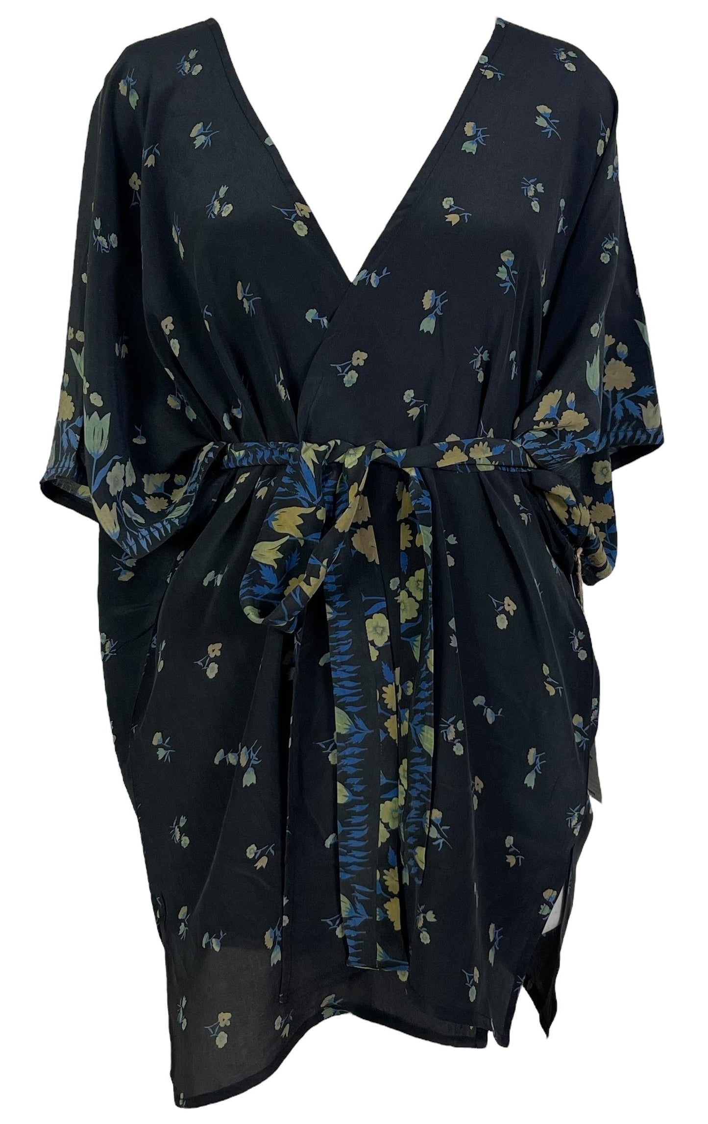 PRC6922 Avatar Pure Silk Kimono-Sleeved Jacket with Belt