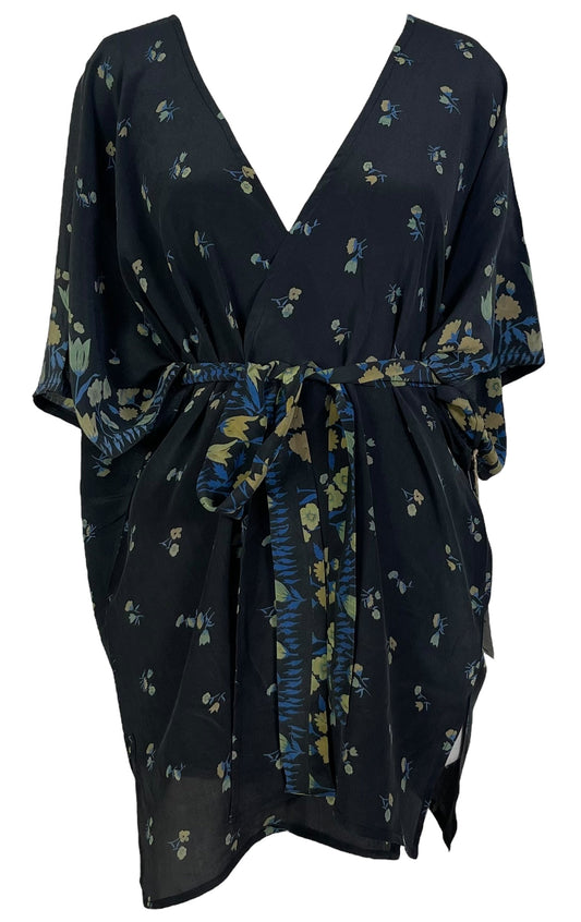 PRC6922 Avatar Pure Silk Kimono-Sleeved Jacket with Belt