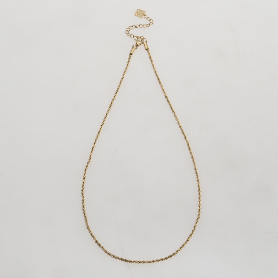 ULYANA: Rope Chain Gold Necklace - 24 Inches