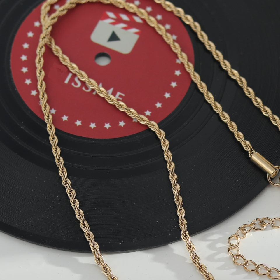 ULYANA: Rope Chain Gold Necklace - 28 Inches