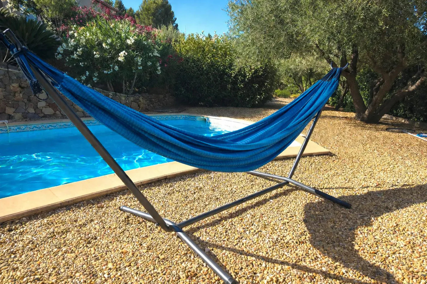 Premium Brazilian Style Double Hammock with Universal Stand