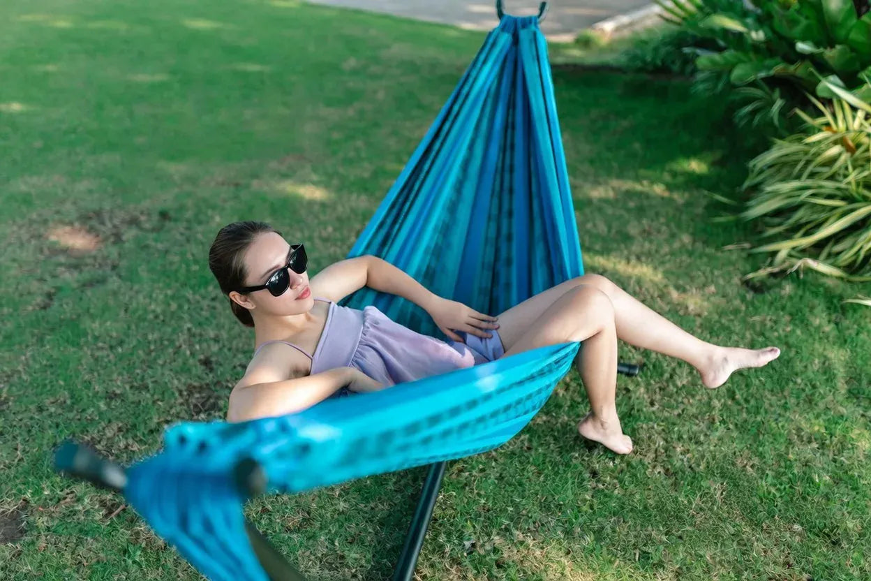 Premium Brazilian Style Double Hammock with Universal Stand