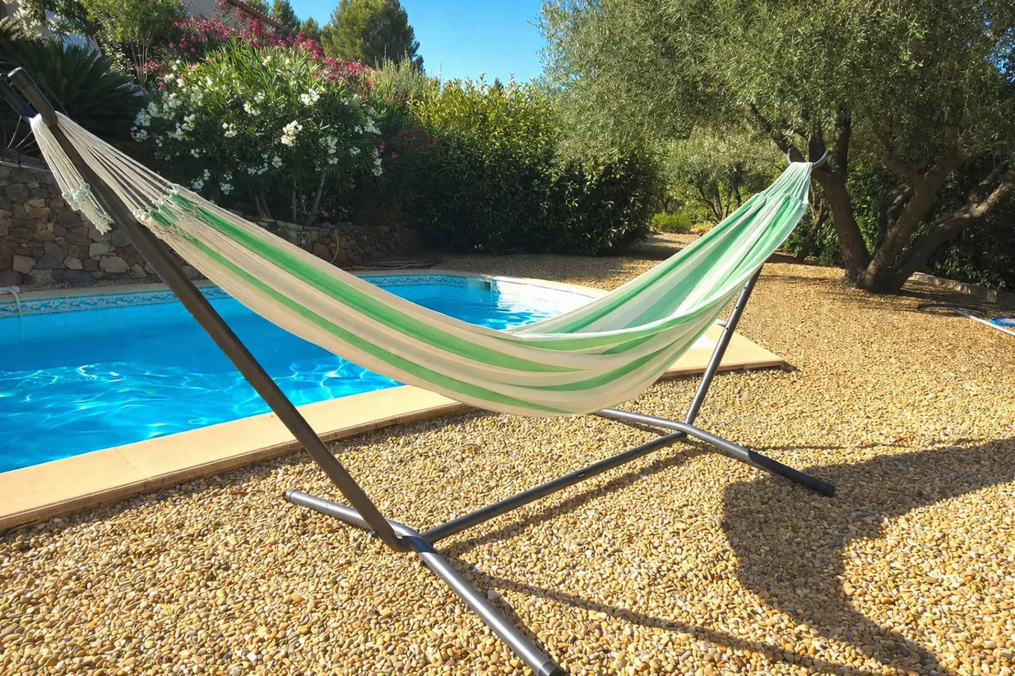 Premium Brazilian Style Double Hammock with Universal Stand