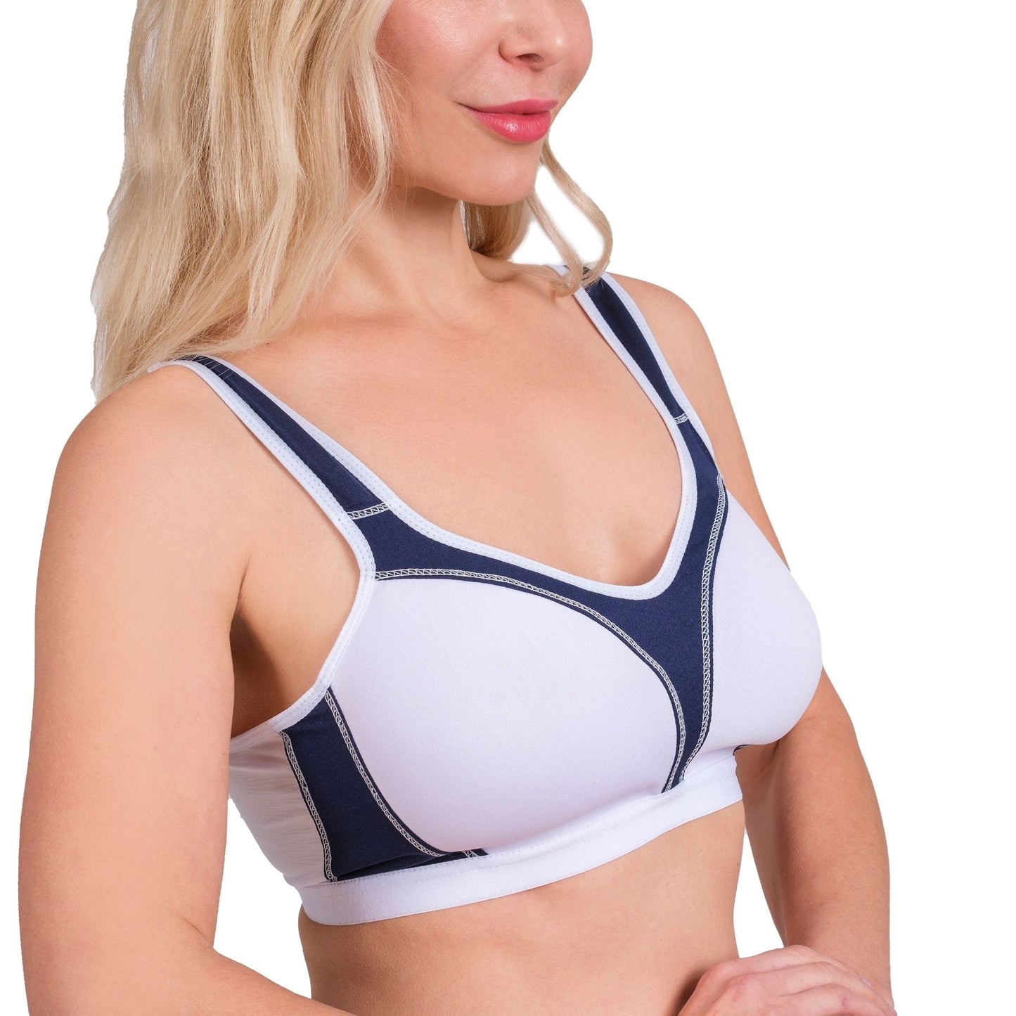 Women’s High-Impact Sports Bra – Breathable Mesh & Supportive Fit (Red, Black, Navy, White)