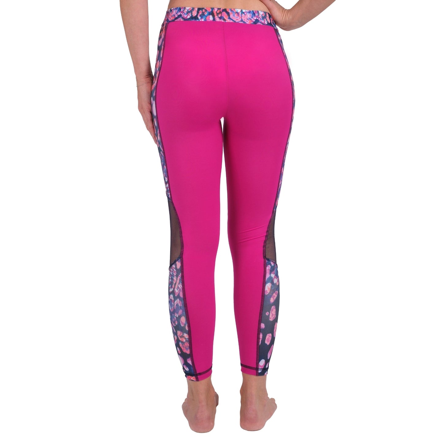 High Waist Leopard-Print Mesh Leggings – Women’s Athletic Stretch Fit Pants