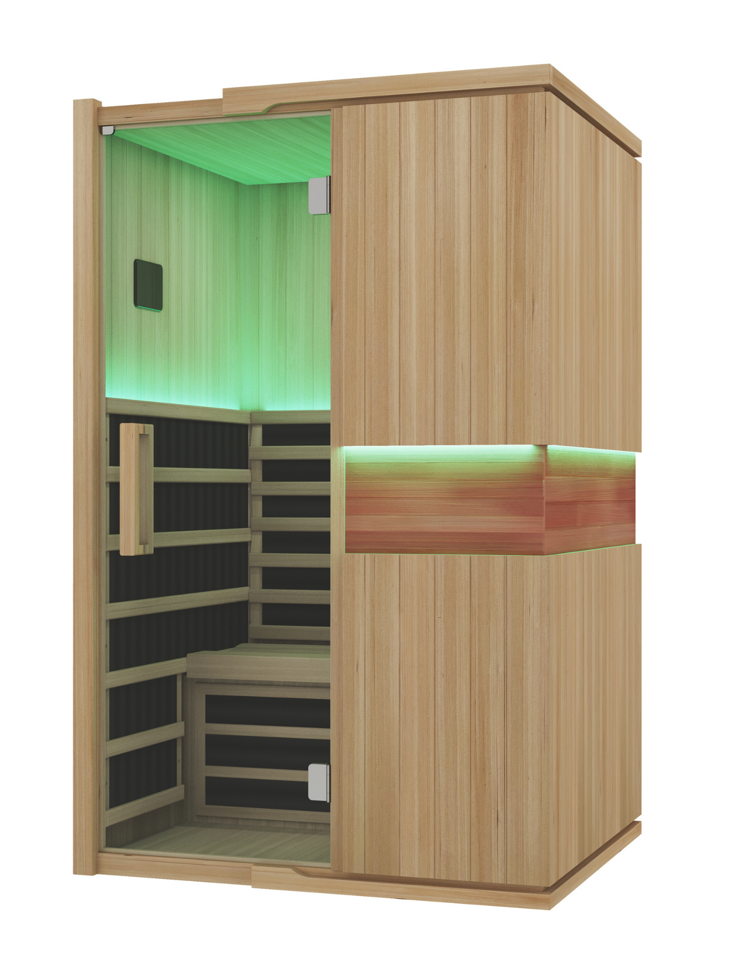 Blisspod | Milano | Full Spectrum Sauna Canadian Hemlock Ultra Low EMF, 6 Far Infrared & Red Glass Heater & Chromotherapy – 2 Person