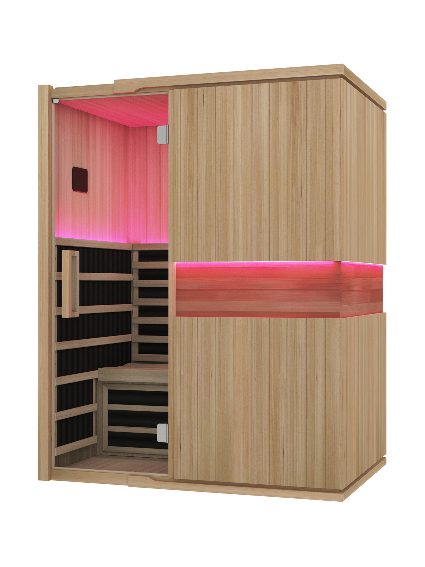 Blisspod | Milano | Full Spectrum Sauna Canadian Hemlock Ultra Low EMF, 7 Far Infrared & Red Glass Heater & Chromotherapy – 3 Person