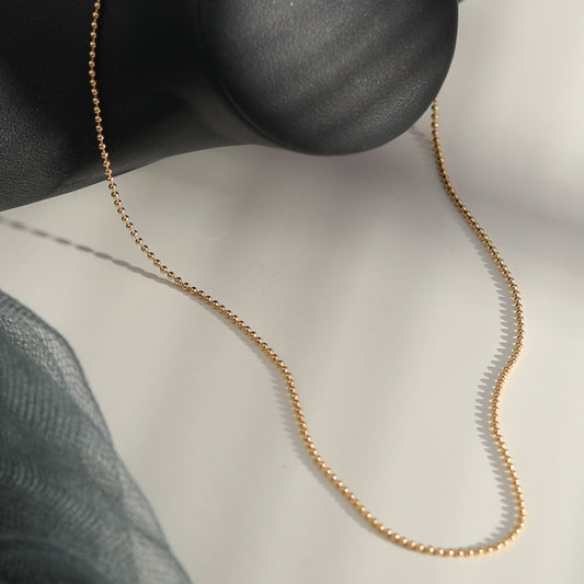 VEERA Dainty Beads-Chain Gold Necklace