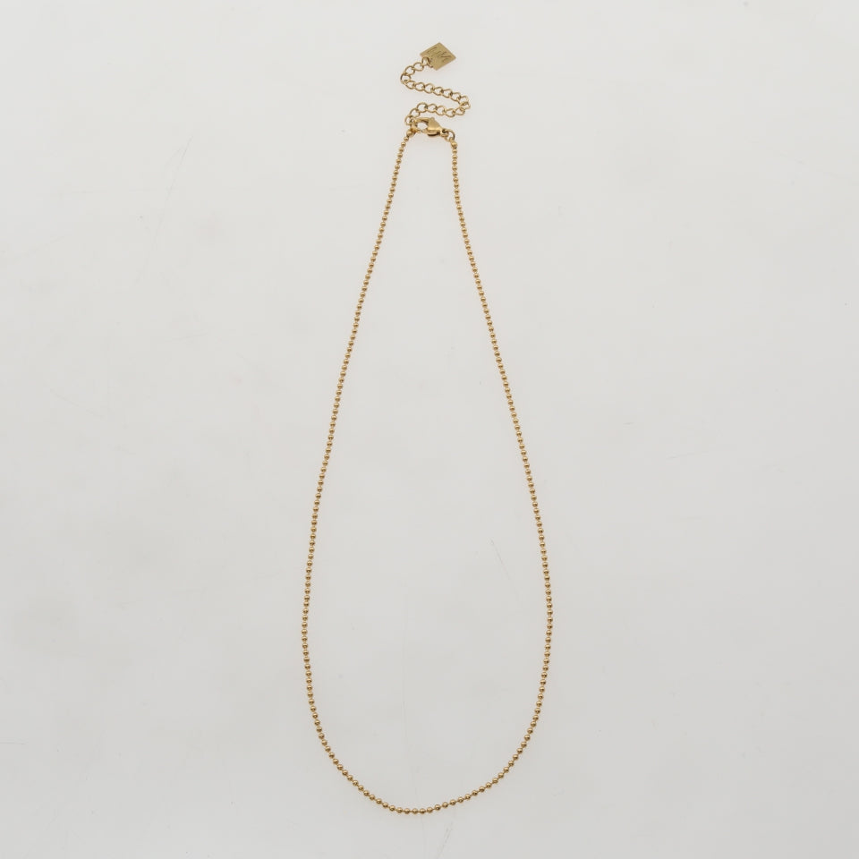 VEERA Dainty Beads-Chain Gold Necklace