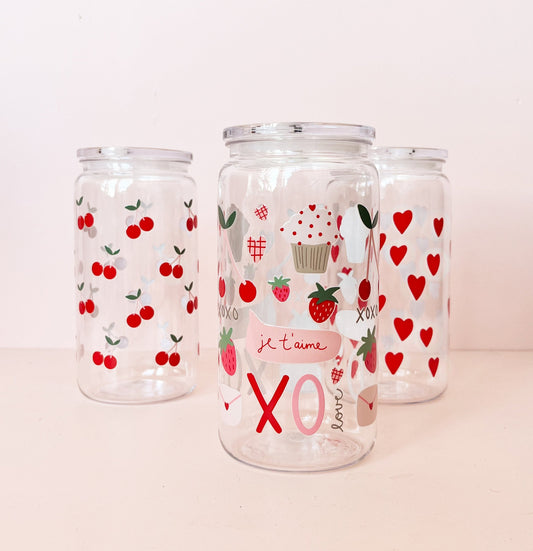 Verre en plastique 16oz - St-Valentin