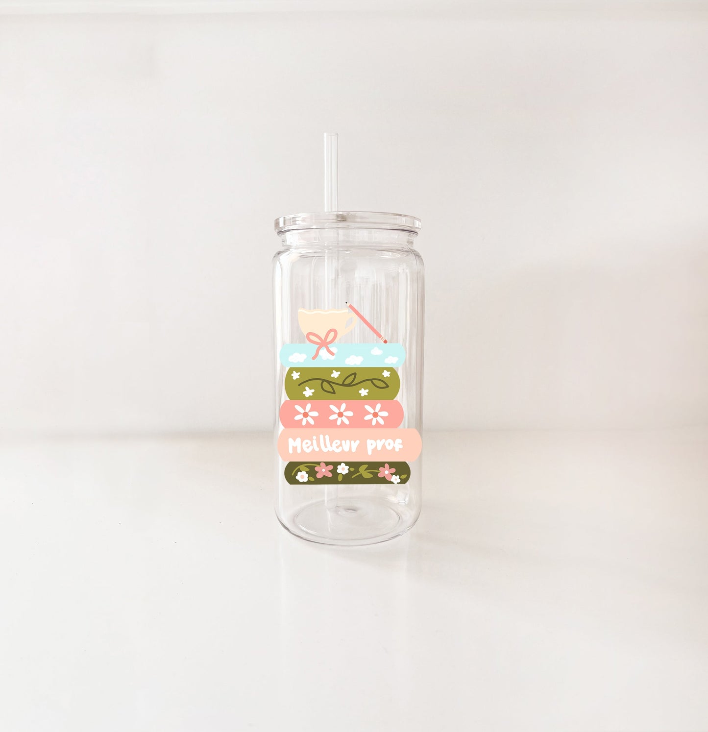 Verre en plastique 16oz - enseignante & éducatrice