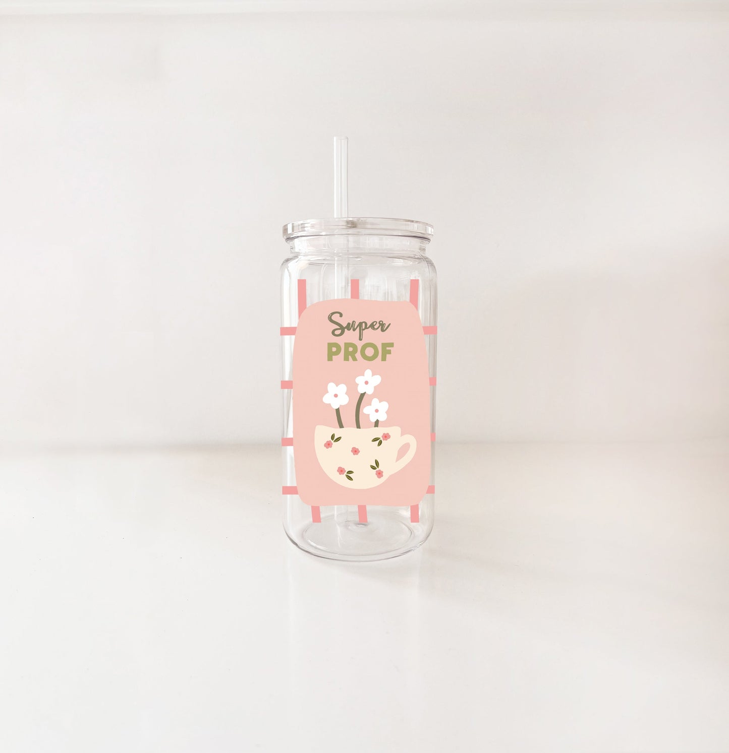 Verre en plastique 16oz - enseignante & éducatrice