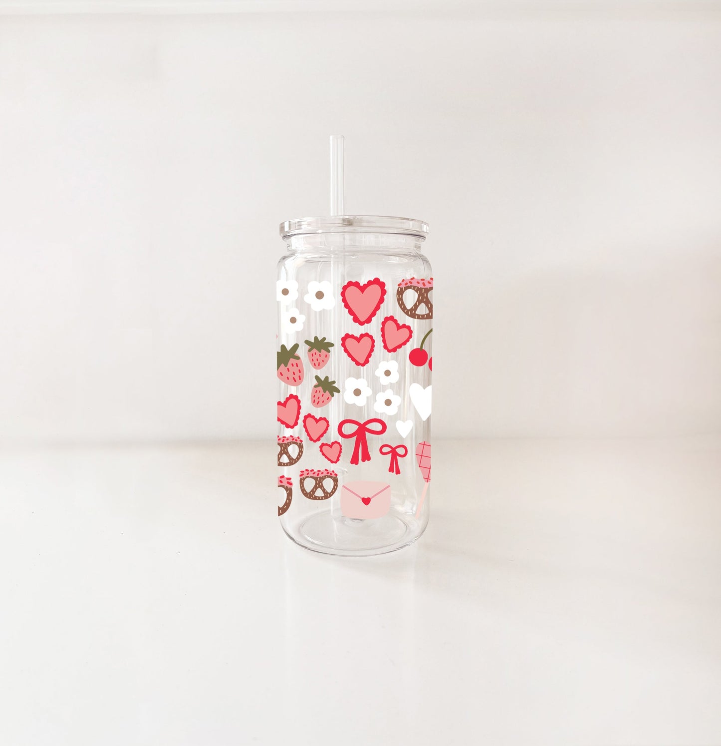 Verre en plastique 16oz - St-Valentin