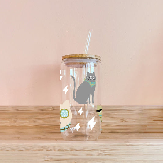 Verre boho - Chats sauge