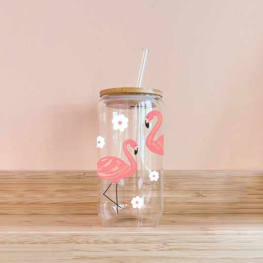 Verre boho - flamant rose