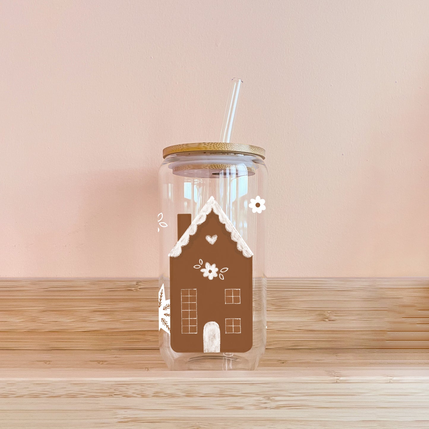 Verre boho - maisons en biscuits