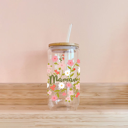 Verre boho - meilleure maman - jardin de fleurs