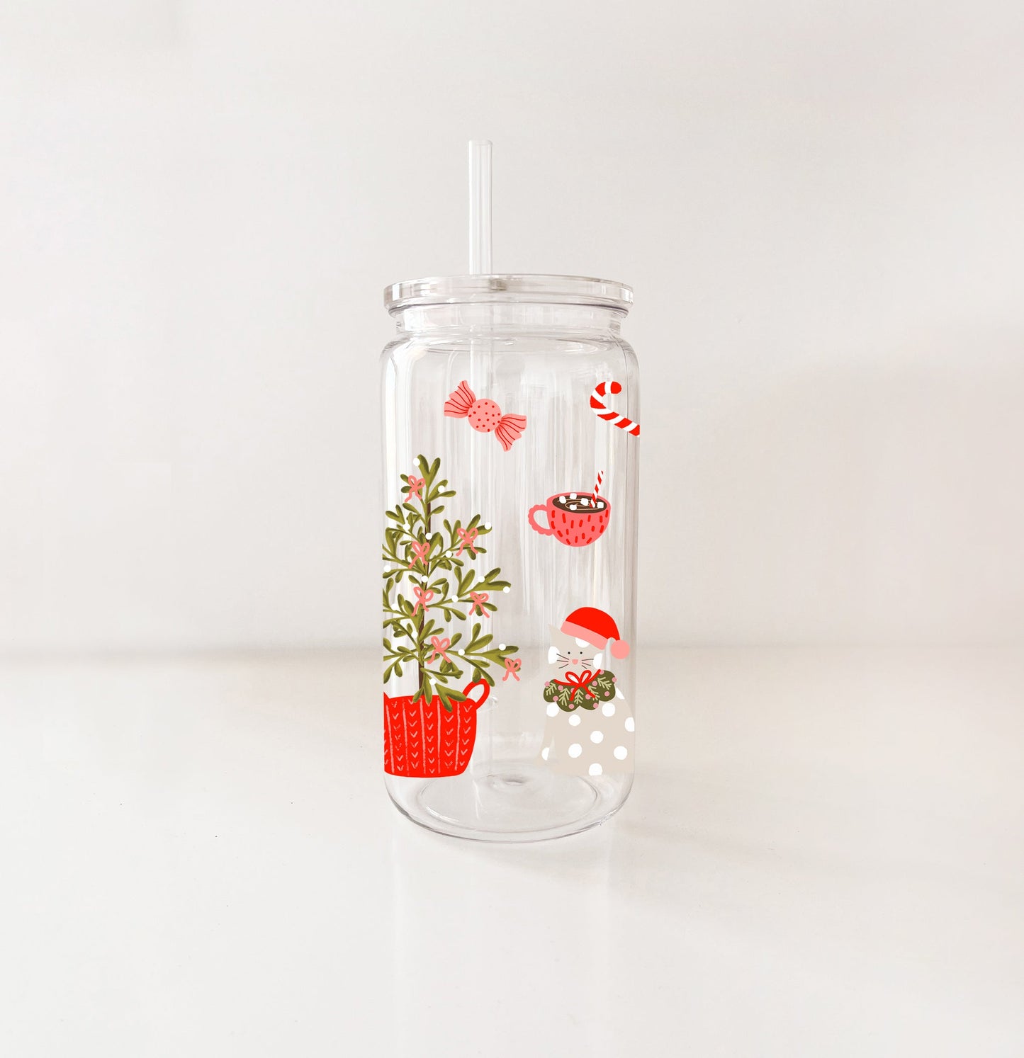 Verre en plastique 16oz - Matin de Noël
