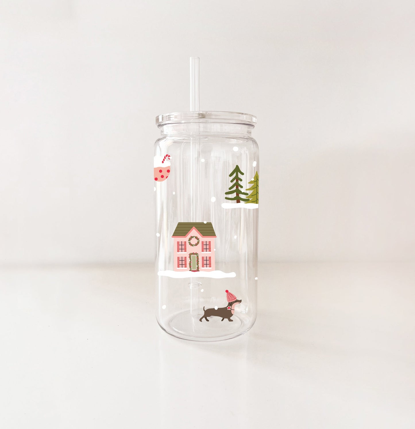 Verre en plastique 16oz - Noël au chalet