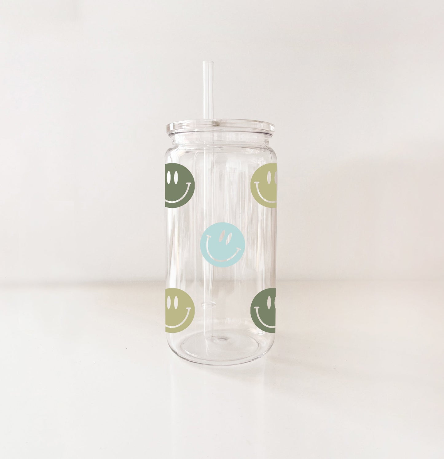 Verre en plastique - Smiley sauge