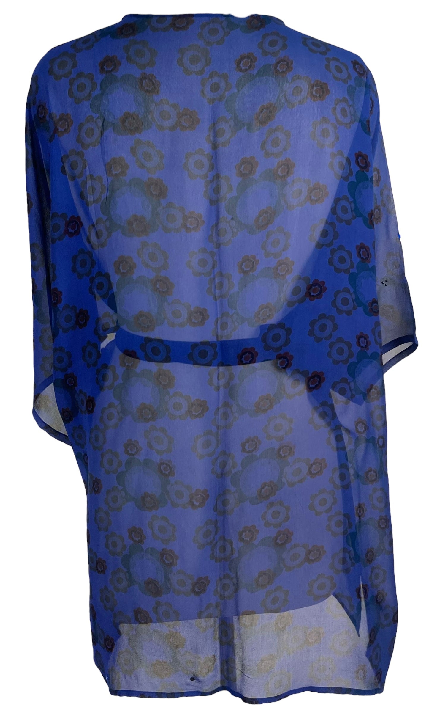 PRG6438 Sheer Avatar Pure Silk Kimono-Sleeved Jacket with Belt