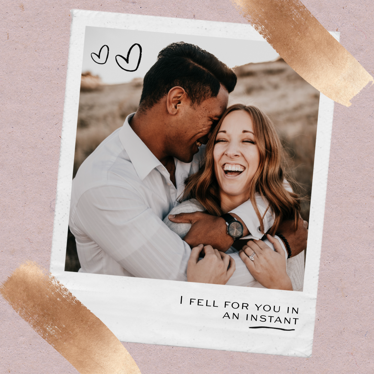 Polaroid Canvas Photo Love Heart-Valentines Day Custom Canvas Print