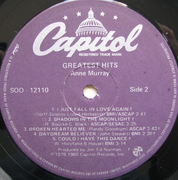 Anne Murray – Les plus grands succès d'Anne Murray - Original 1980 sous film plastique