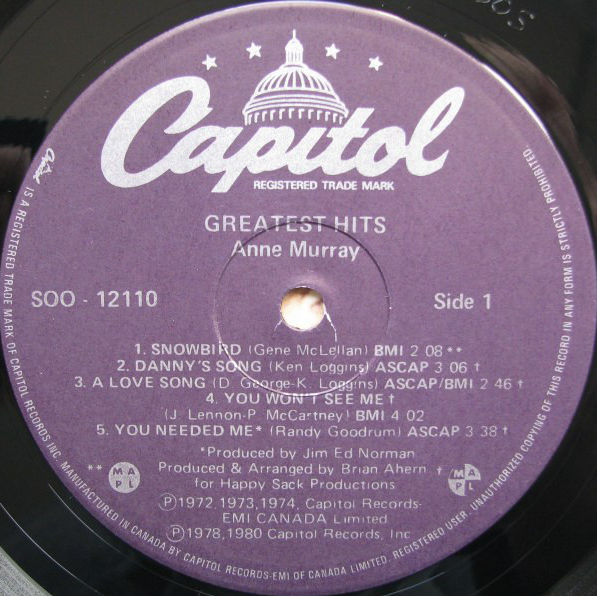 Anne Murray – Les plus grands succès d'Anne Murray - Original 1980 sous film plastique