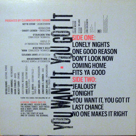 Bryan Adams ‎– You Want It, You Got It - 1981 Original!