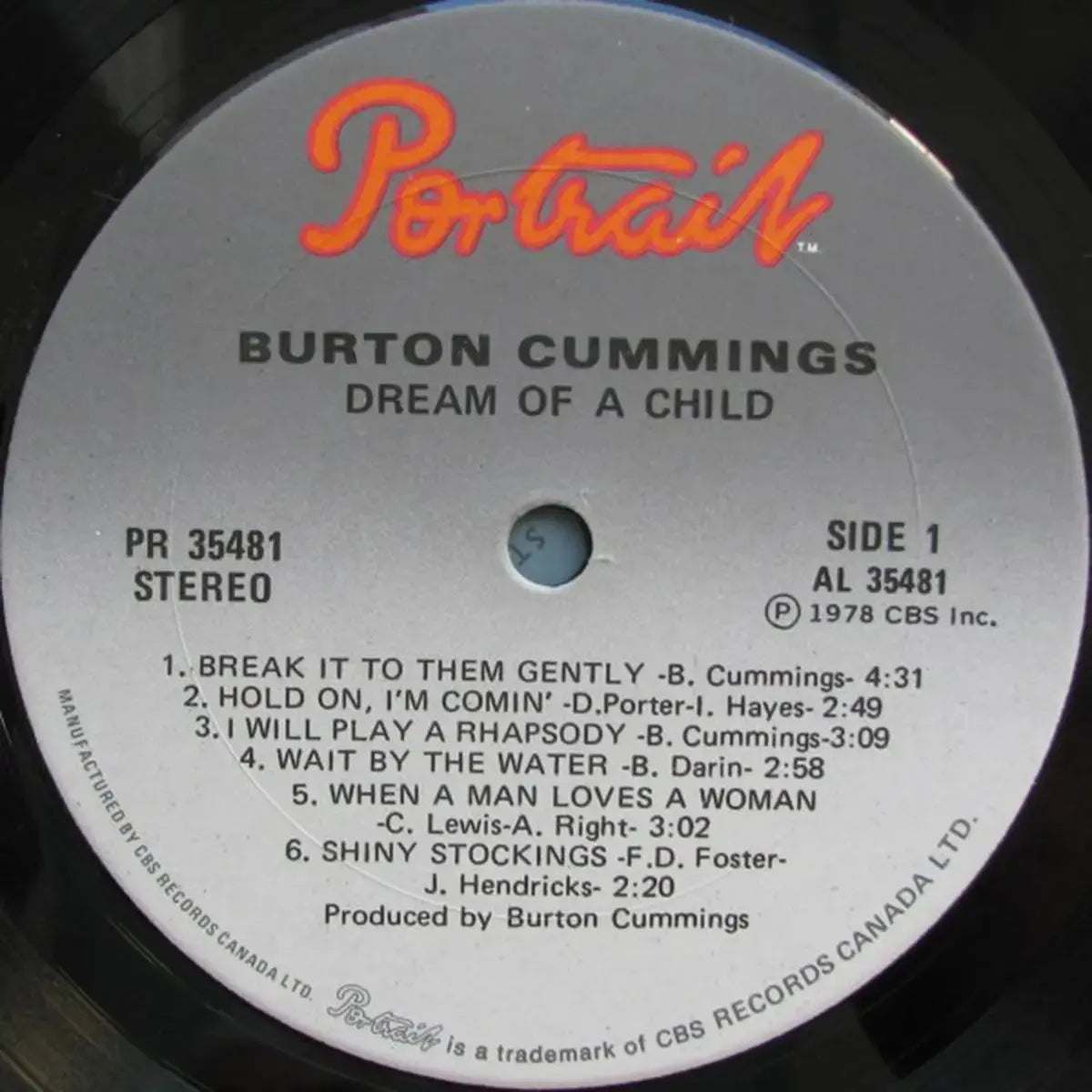 Burton Cummings – Rêve d'enfant - Original 1978