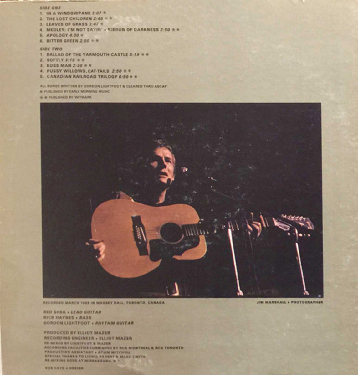 Gordon Lightfoot – Concert du dimanche - Original 1969 !