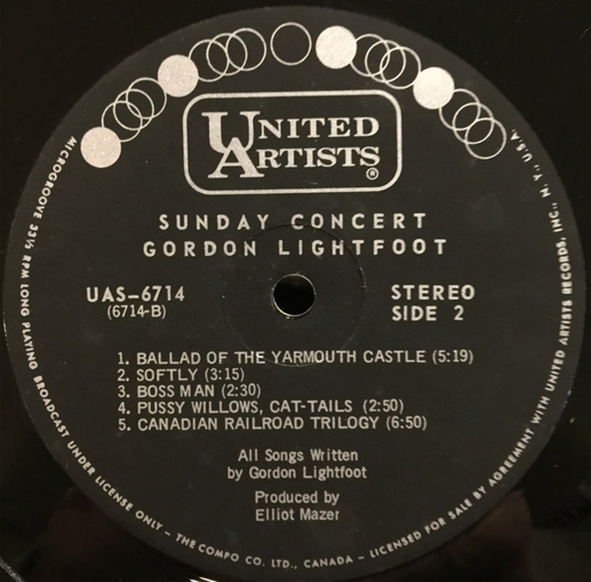 Gordon Lightfoot – Concert du dimanche - Original 1969 !