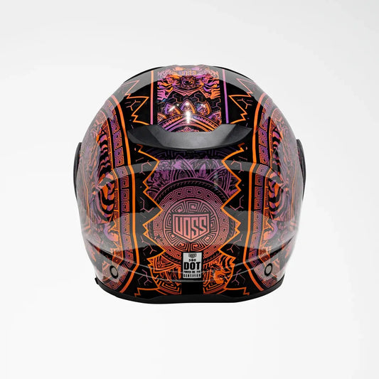Voss 580 Conquest Gloss Neon Mandala Motorcycle Helmet