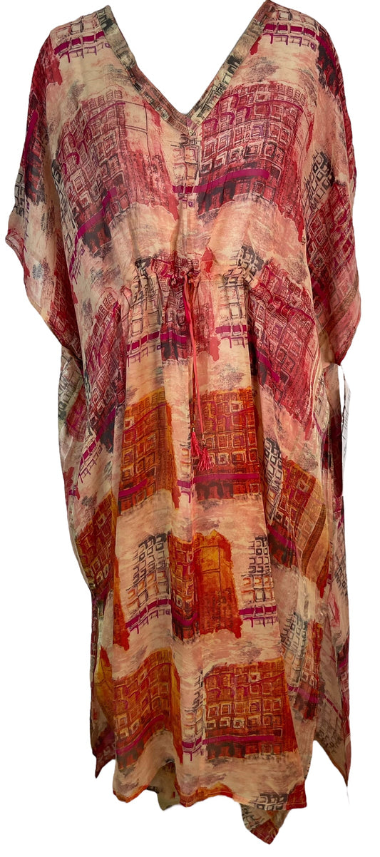 PRG6354 Sheer Avatar Pure Silk Maxi Kaftan