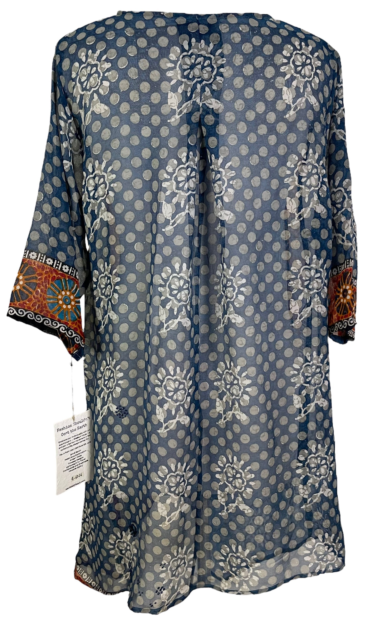 PRG6026 Sheer Avatar Pure Silk Self Pocket Tunic Dress