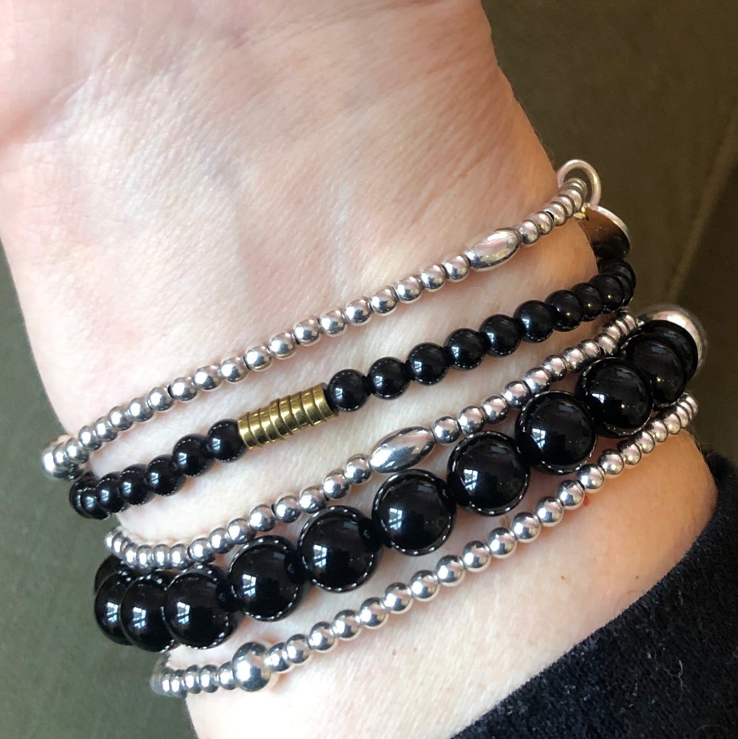 Warrior Initial Bracelet Stack