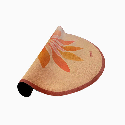 Solar Bloom Round Cork Yoga Mat | Multi-use | 53" dia