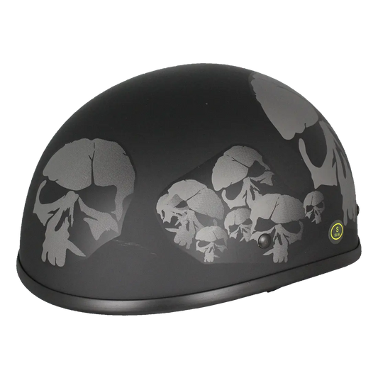 West Coast Leather Beanie Skull Motorcycle Half Helmet