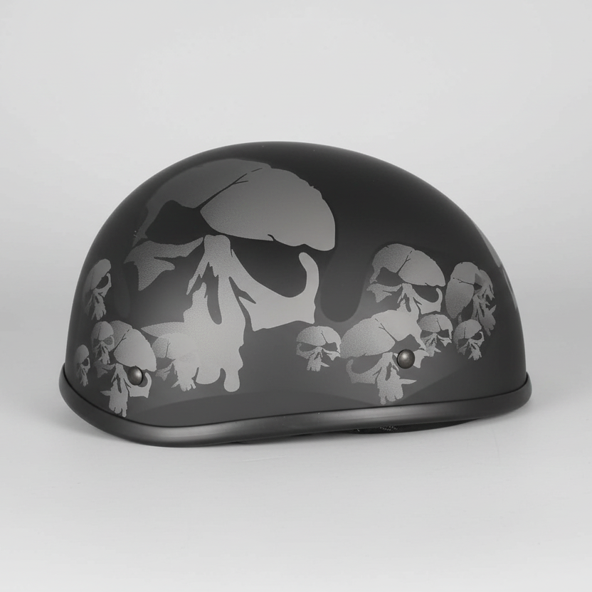 West Coast Leather Beanie Skull Motorcycle Half Helmet