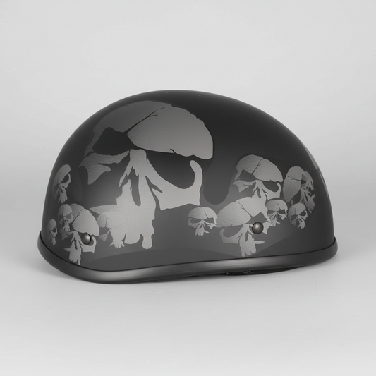 West Coast Leather Beanie Skull Motorcycle Half Helmet
