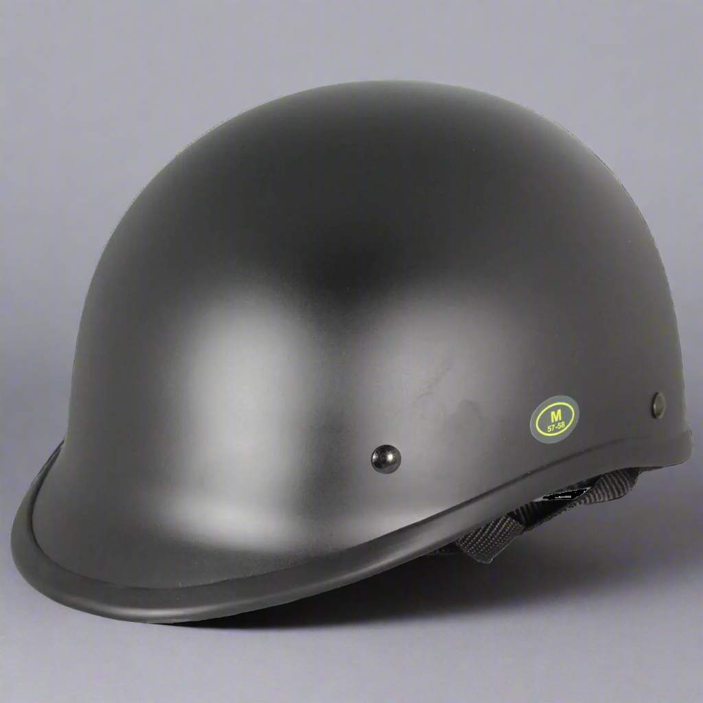 West Coast Leather Black Peak Half Helmet