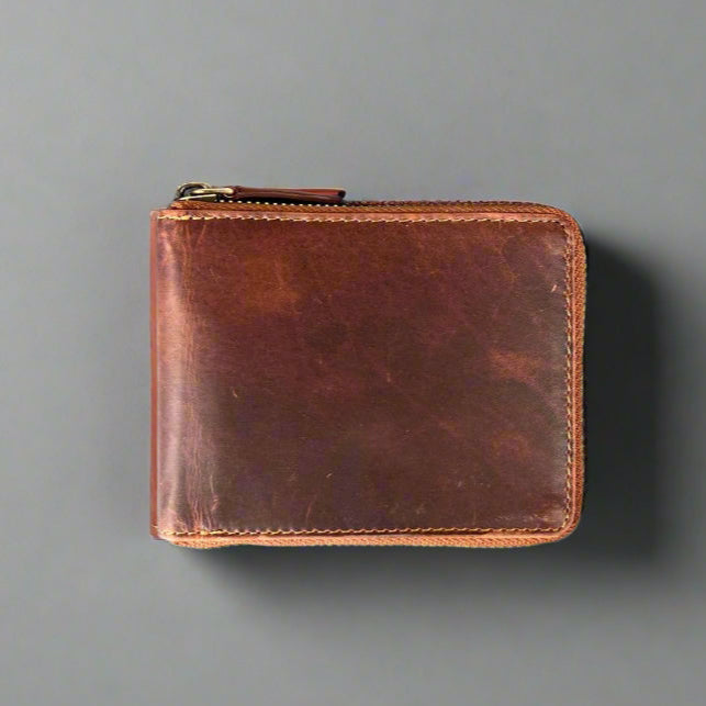 Men’s Zip-Around Cow Leather Wallet