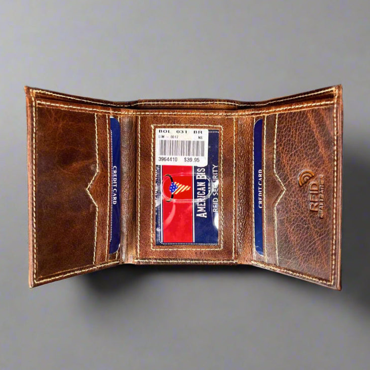 Men’s Slim Trifold Cow Leather Wallet