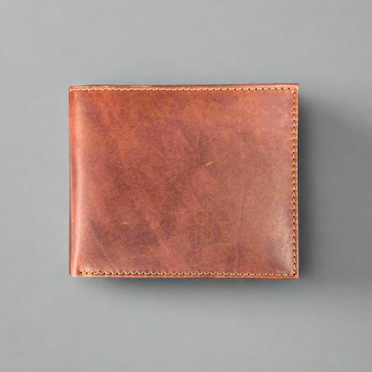 Men’s Bifold Flip-Up Cow Leather Wallet